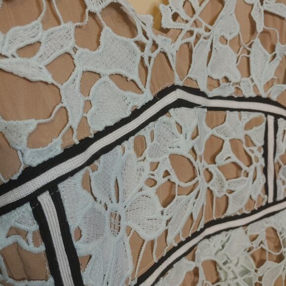 Design Lab Size Large L Ice Blue Lace Nude Detailing NWT NEW Dress Preppy Weddin - Picture 3 of 12